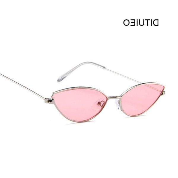 

retro pink cat eye sunglasses women luxury brand designer metal frame circle sun glasses female fashion clear shades oculosglasses wholesale, White;black