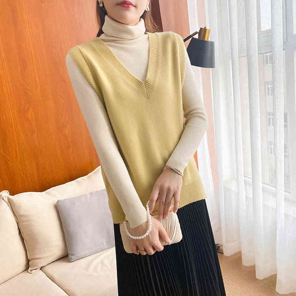 

sweaters autumn winter cashmere sweater vest women sleeveless v-neck knitted thicking female solid color casual tank pullovers, White;black