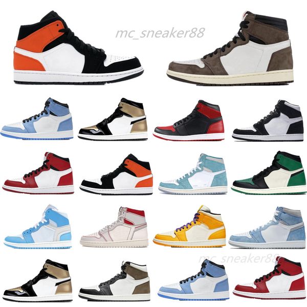 

men jumpman 1 sneakers shoes 1s women shadow luncky green arctic orange lace-up footwear leather jummp sports sneaker size 36-46