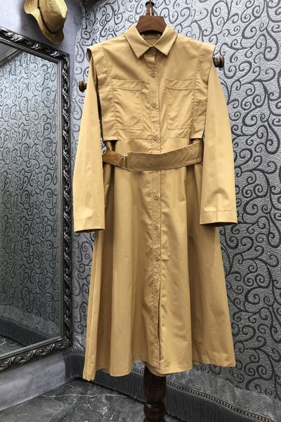 Hepburn Style Retro Kikyo Trench Coat Dress Damen Herbst Europäische und amerikanische neue Midi-Kleid 8b