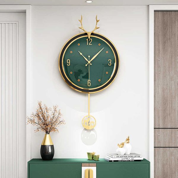 Orologio da parete silenzioso oscillante nordico Design moderno Soggiorno Decorazione della casa Decorazione della parete per la camera Orologio da parete decorativo a pendolo 210930