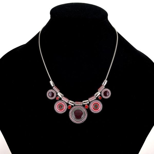 

chains the bohemian ethnic style environmental protection alloy diamond-studded oil drip short sweater clavicle chain women, Silver