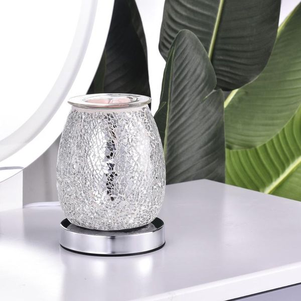 

fragrance lamps silver frosted mosaic aroma diffuser, movable wax stove, electric bedroom, living room, study room