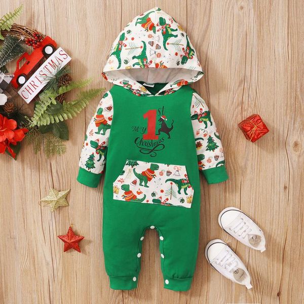 

jumpsuits my 1st christmas 0-18m born baby long sleeve rompers girl boys hooded jumpsuit playsuit romper toddler clothes, Blue