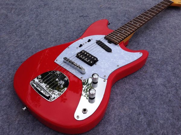 

vintage modified mustang electric guitar for beginning players cherry red vintage tuner