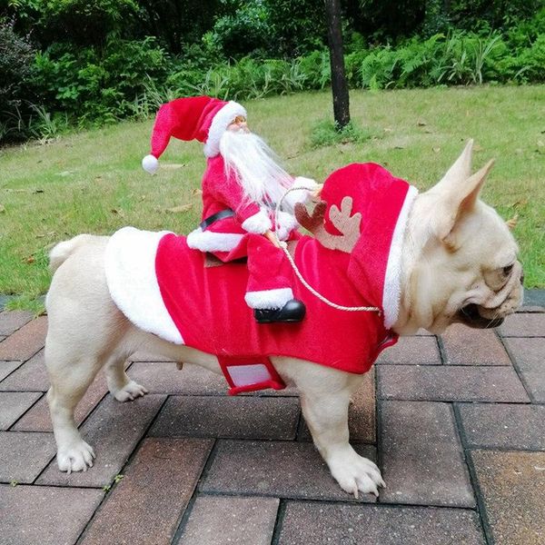 

christmas dog clothes for small large dogs santa cosplay winter carnival rider claus funny costume cat costumes