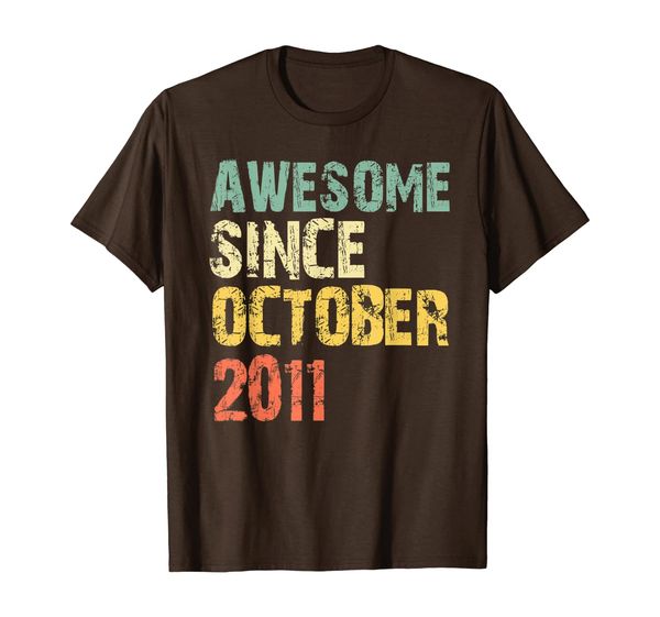 

awesome since october 2011 8th birthday 8 years old gift t-shirt, White;black
