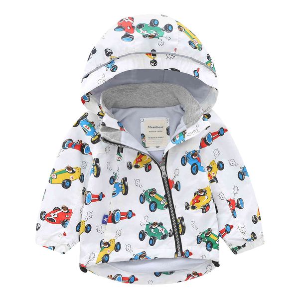 

new kids windbreaker autumn winter cartoon children jackets baby boys girls windproof waterproof plus velvet hooded jacket, Blue;gray