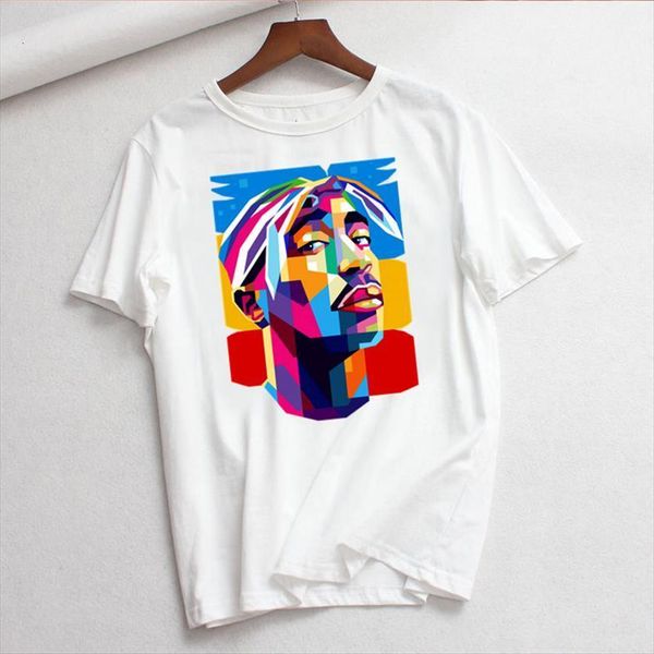 

tupac 2pac rap hiphop rock womens hip hop clothes harajuku casual shirt,drop ship, White