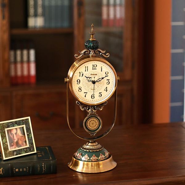 

desk & table clocks american light luxury swing clock deskliving room decoration european creative large mute timepiece yhj111301