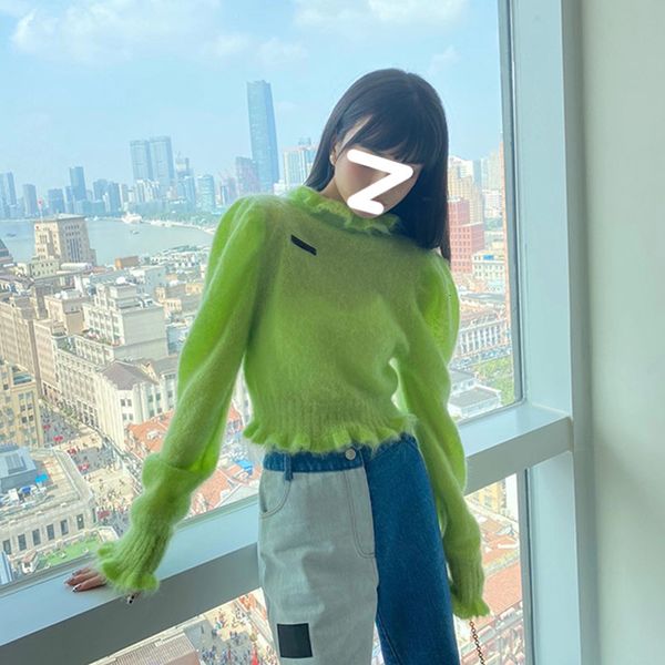 

women's sweaters high fashion ladies fluorescent green fungus sweater pullover 20 winter style niche design wool women jumper clothes h, White;black