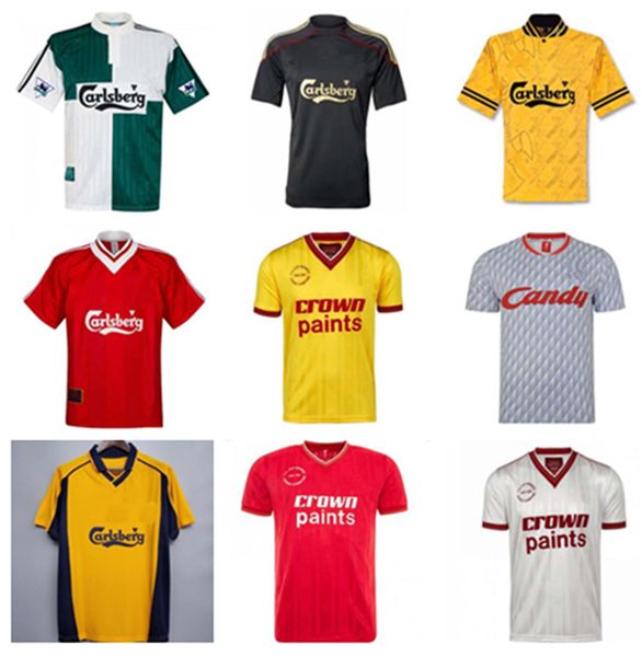 

20 21 high-quality retro soccer jersey 89 91 95 96 04 05 final istanbul 8 gerrard steven 2005 smicer alonso hamann champion maglia maillot q, Black;yellow