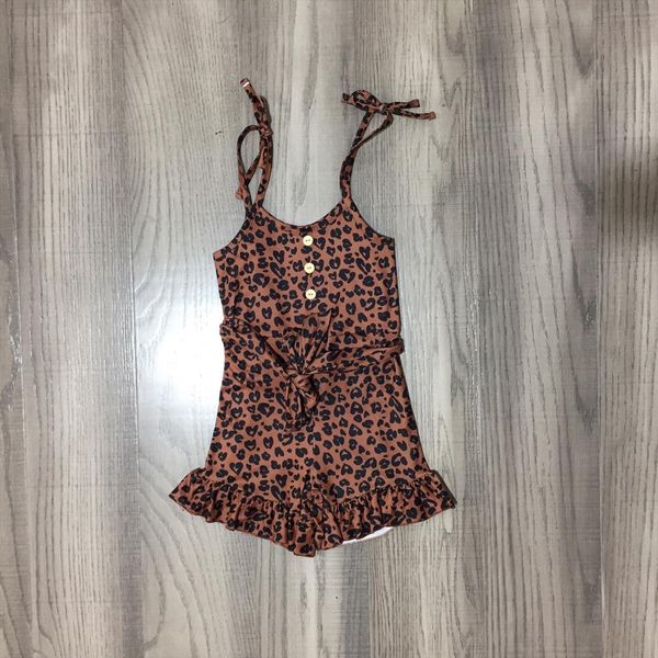 

ruffle summer cotton baby kids leopard one piece garment jumpsuit romper clothes milk silk sleeveless clothing, White