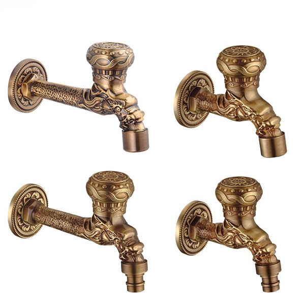 

kitchen faucets dragon carved bibcock bathroom accessories antique brass gardan single cold retro pattern washer faucet toilet mop pool taps