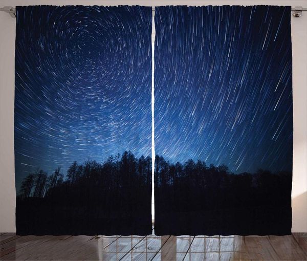 

curtain & drapes charcoal grey night blue starry forest curtains po nstar trails silhouette trees living room window