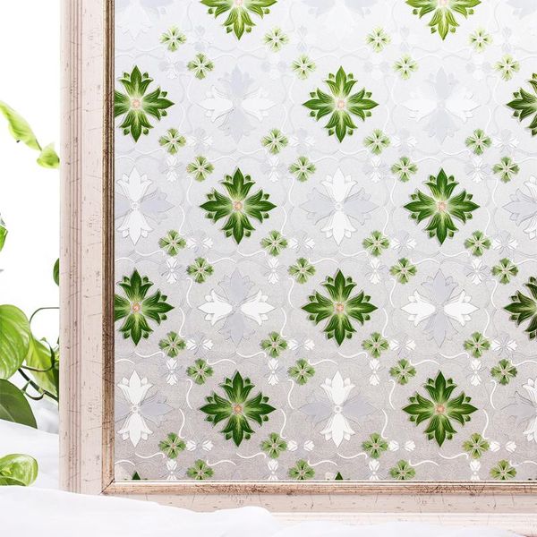 

cottoncolor pvc windows cover films home decorative no-glue 3d static window bathroom glass stickers 45 x 200cm