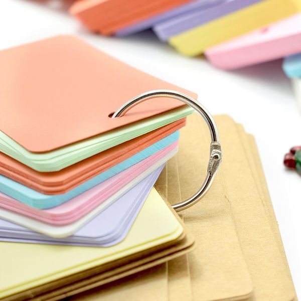 

candy color empty blank kraft paper memo pads notepad word study card portable pad loose leaf notes office supplies greeting cards
