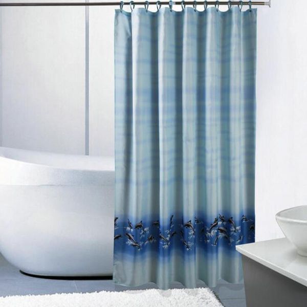 

shower curtains dolphin bath clean bathroom thicken waterproof mildew polyester cloth curtain with plastic hook supplies sk-13a