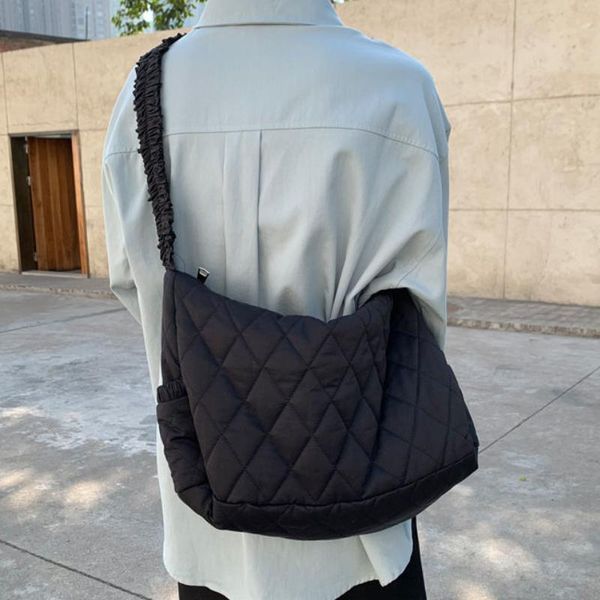 

evening bags fashion soft canvas lace pleated shoulder bag for women casual messenger ladies female elegant large capacity tote handbags