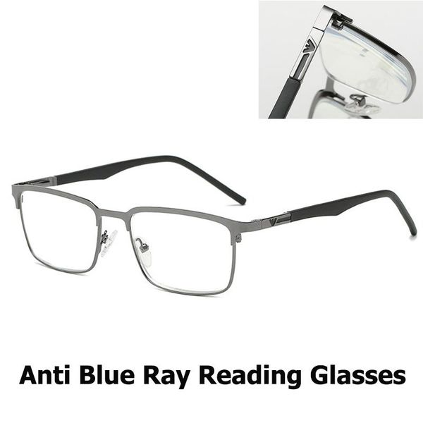 

sunglasses 2021 novel men women half rim reading glasses delicate anti blue ray business style eyeglasses diopters +100 to +400, White;black
