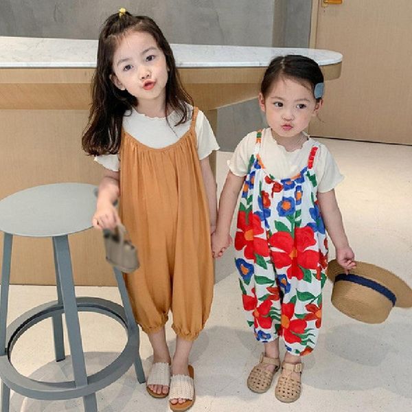 

jumpsuits summer girls korean fashion cute sweet style flower print jumpsuit, Blue