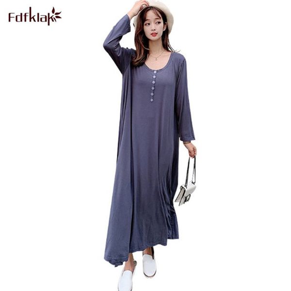 

women's sleepwear loose casual night women long sleeve cotton nightshirt fat mm 90 kg wear nightgown female autumn winter tfcn, Black;red