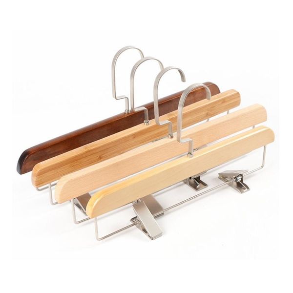 

retro solid wood pants rack trousers hanger men and women clips for clothing store wb933 hangers & racks