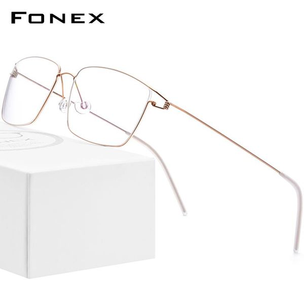 

titanium alloy glasses men prescription eyeglasses frame women myopia optical korean morten screwless eyewear 98624 fashion sunglasses frame, Black