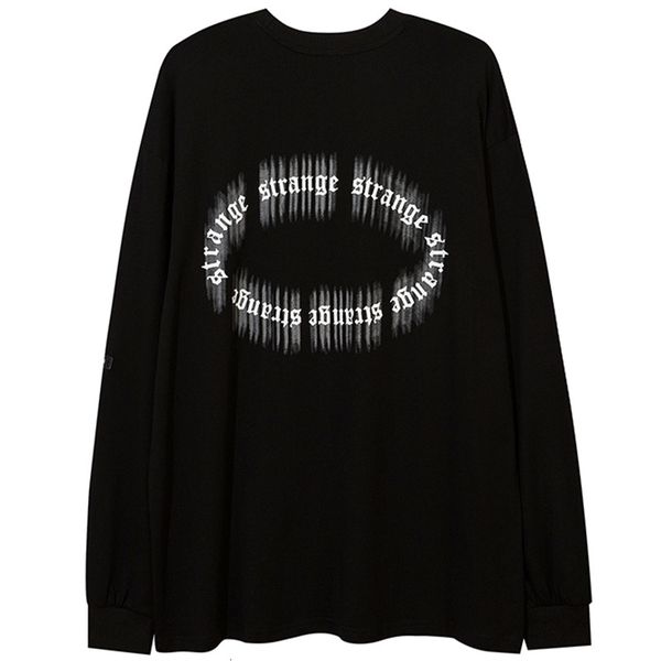 

men's hoodies & sweatshirts aolamegs, male hoodie, round collar, print of letters, men, loose punk, cozy, hipster, black sweater, coupl