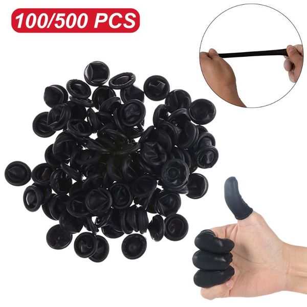 

disposable gloves 100/500pcs black latex rubber finger cots sets fingertips protector for diy making finding accessories