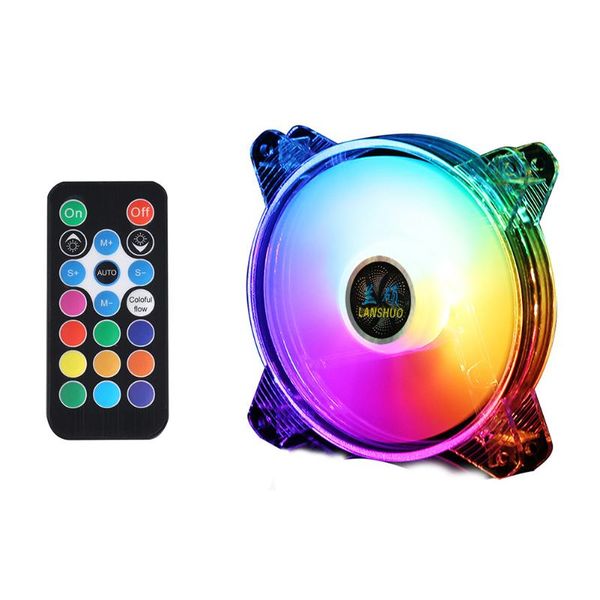 

fans & coolings 120mm cooler rgb pc cooling fan for computer silent gaming case 7 color changing led 12v 6pin radiator with remote controlle