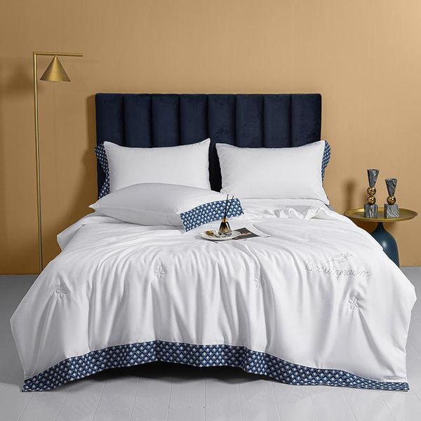 

comforters & sets white pink summer quilt water wash lyocell fibe cool feeling ice silk thin print lace rhinestone flower quilted 150 180 22