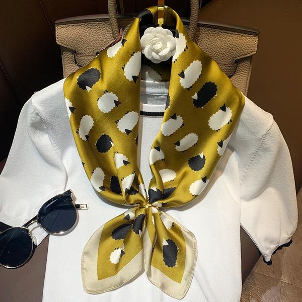 

spring and summer 2021 style muslim headscarf women's quality fashion print square scarves lady sunscreen silk beach shawl, Blue;gray