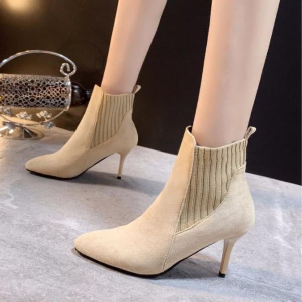 

dress shoes 2021 fashion comfortable pointy thick heels suede shallow mouth black work trend women