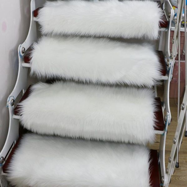 

carpets hometobeauty 13 pieces soft stairs step mat long plush faux wool rug non slip rectangle floor home decoration