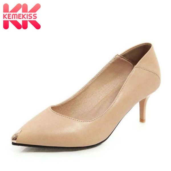

dress shoes kemekiss arrival stiletto heel women classic office lady pumps slip on white single female footwear size 34-48, Black