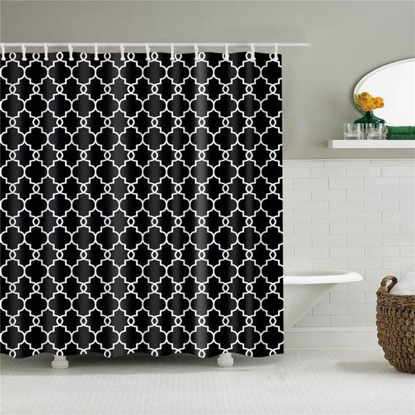 

shower curtains black white wave stripe geometric bathroom fabric waterproof polyester bath curtain with hooks