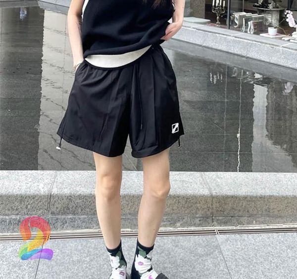 

men's shorts oversize we11done nylon drawstring women's welldone glossy solid color fashion sports, White;black