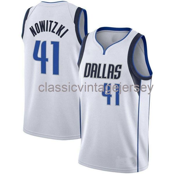 Benutzerdefinierte Dirk Nowitzki #41 Weiß Swingman Jersey genäht Herren Damen Jugend XS-6XL NCAA