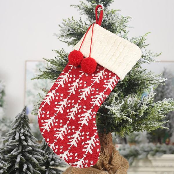 

christmas decorations ornaments snowflake elk knitted tree socks wool gift bag children