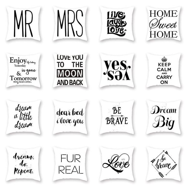 

cushion/decorative pillow nordic classic letter cover living room office sofa cushion home decoration 45x45 cm bedroom