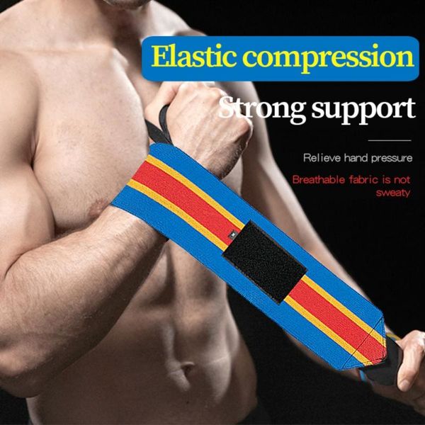 

wrist support fitness weightlifting wrap adjustable elastic brace sleeve bodybuilding training hand protector, Black;red