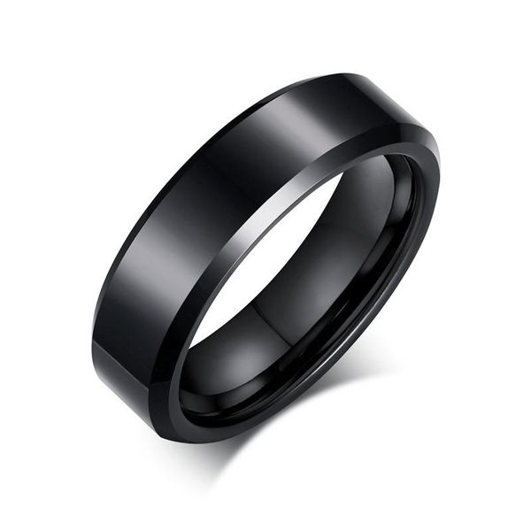 

cluster rings laser 6mm plain simple tungsten carbide engagement wedding beveled edges - silver, black, Golden;silver