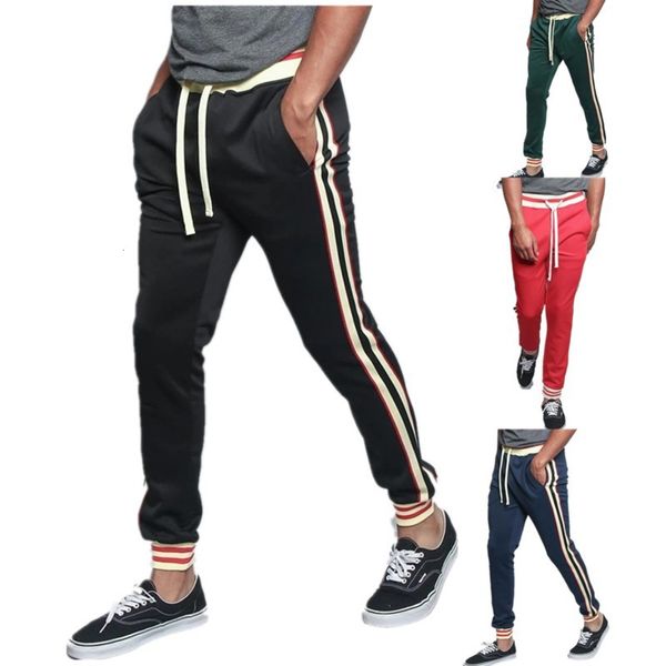 

trend color matching sports casual pants low leg zipper large men's, Black;white