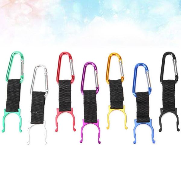 

10pcs d-shaped hanging buckle portable water bottle holder mineral clip for camping hiking (random color) bottles & cages
