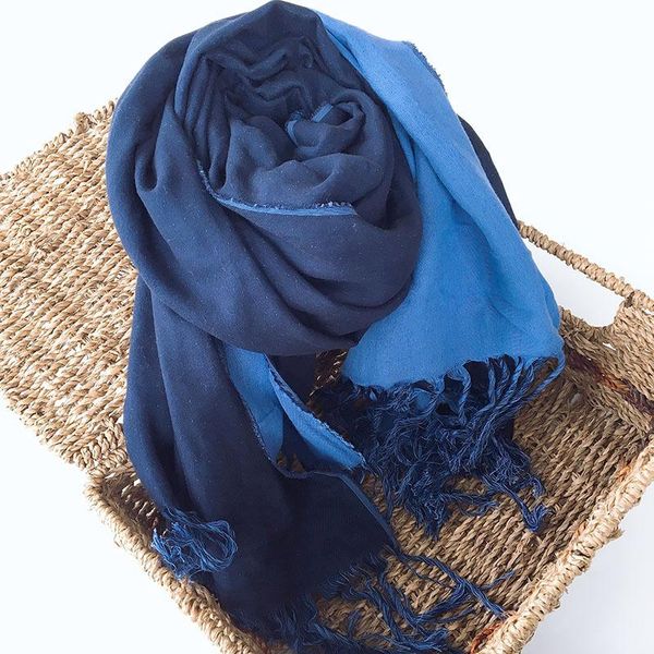 

scarves autumn scarf for couples men winter solid bi-color women stole 100% cotton double layer soft warm wraps 2021 fashion, Blue;gray