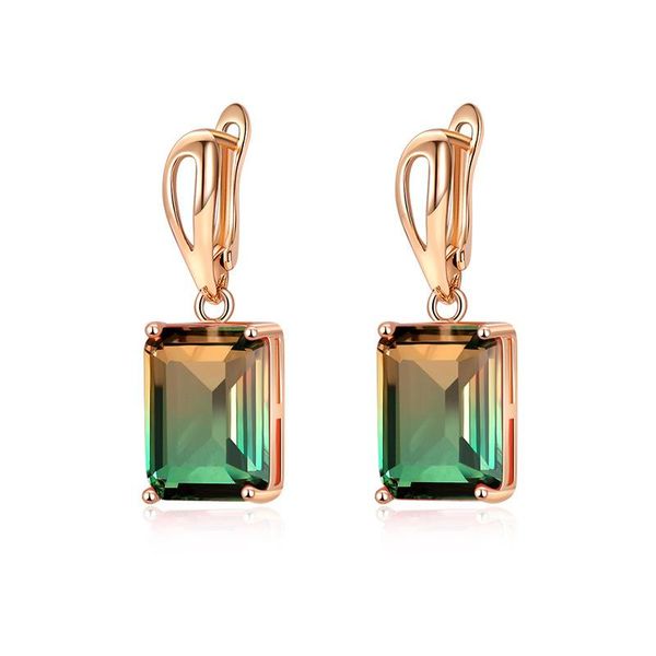 

dangle & chandelier 8seasons gold copper metal drop earrings for women colorful gradient square crystal fashion jewelry, 1pair, Silver