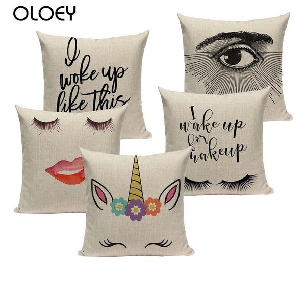 

pillow case eye-shaped pillowcase, square linen soft bedroom family el car decorative size 45cmx45cm.