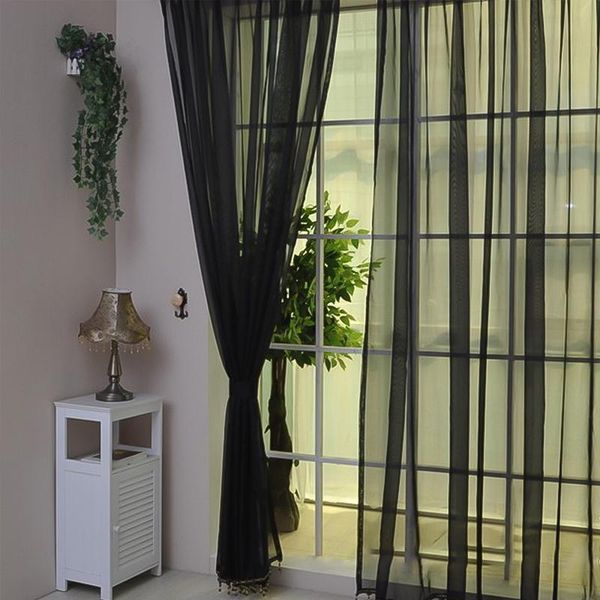 

curtain & drapes pure color home through gauze curtains, classic wedding glass gauze, transparent installation of multi-color options