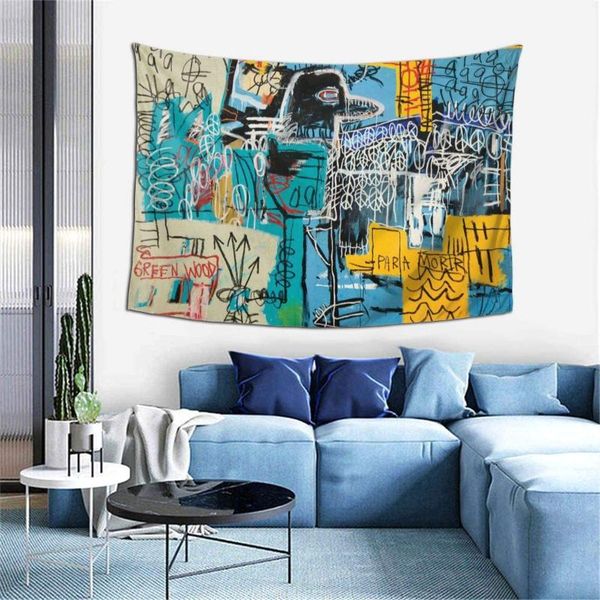 

tapestries basquiat tapestry wall hanging 3d printed art home dÃ©cor